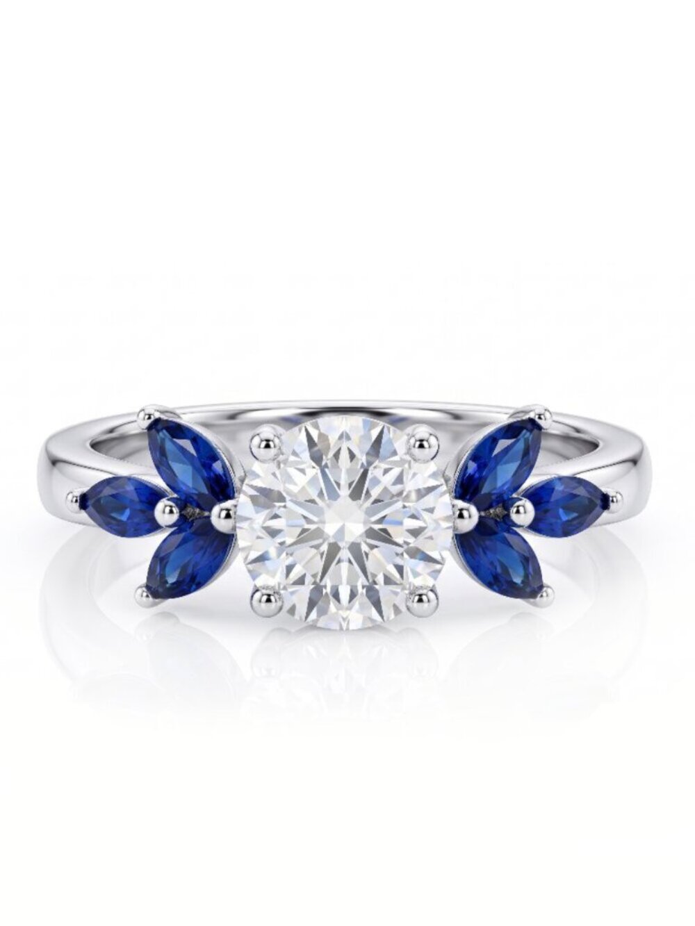 Blue Sapphire ring, 925 Sterling Silver Charmed Aroma September Birthstone